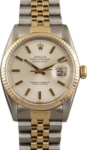 Used Rolex Datejust 36 Steel & Gold 16013 Silver Dial