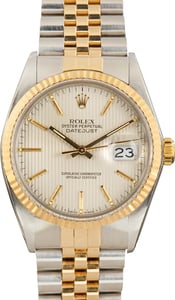 Used Rolex Datejust 36 Silver Tapestry Dial ref 16013