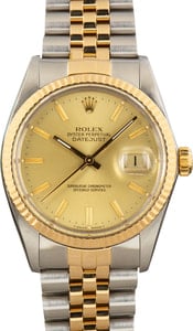 Rolex Datejust 36 Ref 16013 Champagne Index Dial