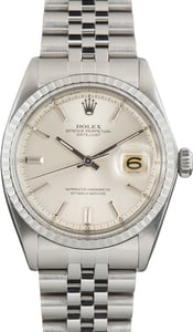 Vintage Rolex Datejust 36 Silver Pie Pan Dial Ref 1603