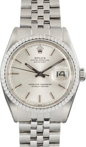 Vintage Rolex Datejust 36 Ref 1603 Silver Pie Pan Sigma Dial