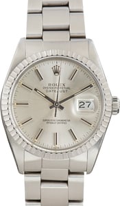 Used Silver Dial Rolex Datejust 36 Ref 16030 Stainless Steel