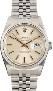 Pre-owned Rolex Datejust Ref 16030 Silver Dial