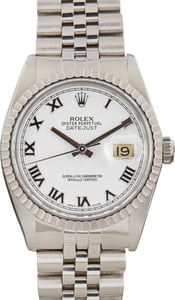 Pre-Owned Rolex Datejust Ref 16030 White Roman Dial