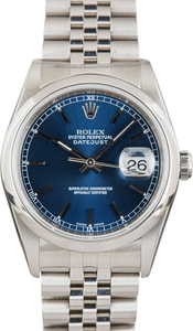 Pre-Owned Rolex Datejust 36 16200 Blue Dial