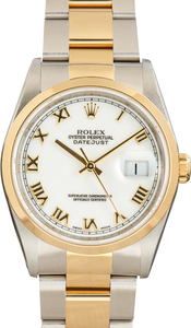 Pre-Owned Rolex Datejust 36 ref 16203 White Roman Dial
