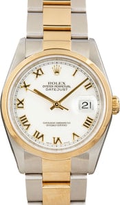 Pre-owned Rolex Datejust Ref 16203 White Roman Dial