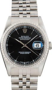 Rolex Datejust 36 Steel 16220 Black Dial