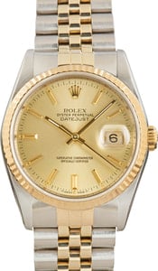 181115 Rolex Datejust Ref. 16233 Champagne Dial