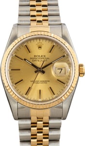 Used Rolex Datejust 36 Two Tone Ref 16233 Champagne Dial