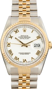 Used Rolex Datejust 36 ref 16233 White Roman Dial