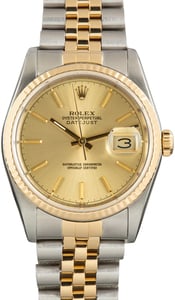 192539 Used Two Tone Rolex Datejust 36 Ref 16233 Champagne Dial