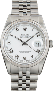 Pre-Owned Jubilee Rolex Datejust 36 Ref 16234 White Roman Dial