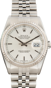 Used Rolex Datejust 36 Jubilee Bracelet Ref 16234 Silver Index Dial