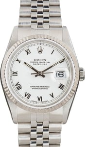 Pre Owned Rolex Datejust 16234 White Roman Dial