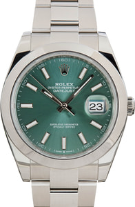 Rolex Datejust 41 Ref 126300 Mint Green Dial