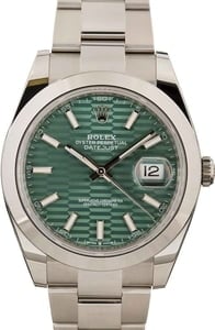 Rolex Datejust 41 Ref 126300 Mint Green Fluted Motif Dial