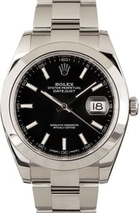 Rolex Datejust 41 Ref 126300 Black Luminous Dial