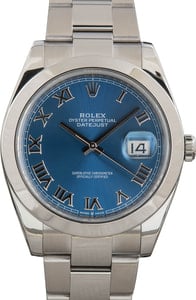 Pre-owned Rolex Datejust 126300 Blue Dial