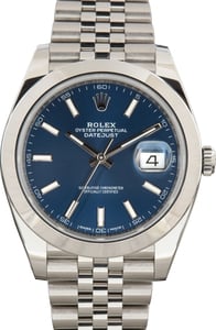 Pre-Owned Jubilee Rolex Datejust 41 Ref 126300 Band Blue Dial