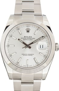 Pre-Owned Rolex Datejust 41 Ref 126300 Silver Dial