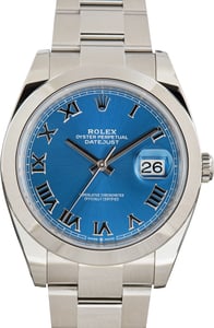 Pre-Owned Blue Roman Dial Rolex Datejust 41 Ref 126300