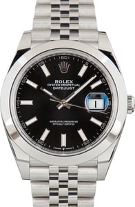 Pre-Owned Rolex Datejust 41 Black Chromalight Dial Ref 126300
