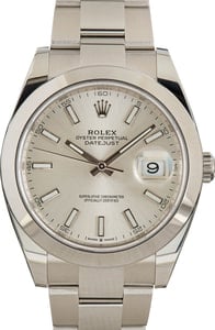 Rolex Datejust 41MM Stainless Steel, Oyster Band Silver Chromalight Dial, B&P (2020)