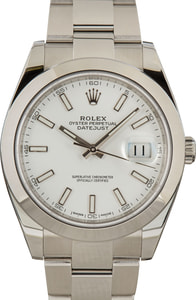 Rolex Datejust 41 Ref 126300 White Index Dial