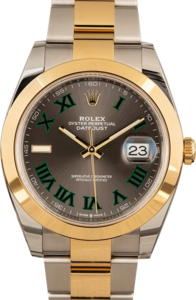 Rolex Datejust Slate Wimbledon Dial, Oyster Band 41MM 18k Gold & Steel, B&P (2022)
