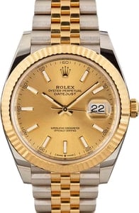 Rolex Datejust 41MM Steel & 18k Yellow Gold, Jubilee Champagne Index Dial, B&P (2020)