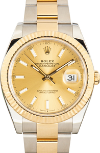 Pre-Owned Two Tone Rolex Datejust 41 Champagne Dial Ref 126333