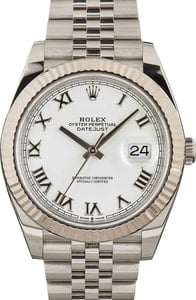 Pre-Owned Rolex 126334 Datejust 41 White Roman Dial