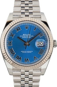 Rolex Datejust 41 Blue Roman Dial Ref 126334