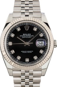 Rolex Datejust 41 Steel 126334 Black Diamond Dial