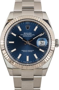 Pre-owned Rolex Datejust 41 126334 Blue Chromalight Dial