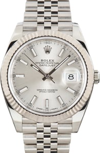 Pre-Owned Rolex Datejust 41 Jubilee Band ref 126334 Silver Dial