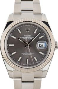 Pre-owned Rolex Datejust 41 Ref 126334 Slate Index Dial