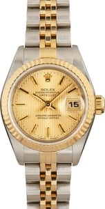 Lady Rolex Datejust 69173 Champagne Tapestry Dial