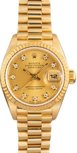 Ladies Rolex Datejust President 69178 Diamonds