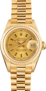Used Lady Rolex Datejust President Ref 69178 Champagne Dial