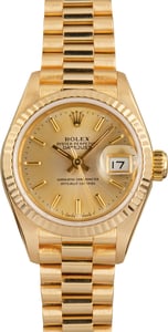 Pre-Owned Lady Rolex Datejust President Ref 69178 Champagne Dial