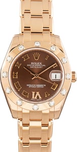 Used Rolex Pearlmaster Ref 81315 Diamond Chocolate Dial