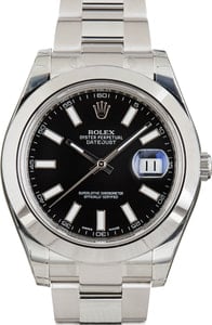 Used Rolex Datejust II Ref 116300 Black Dial 41MM