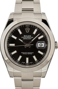Pre-Owned Rolex Datejust II 116300 Black Dial