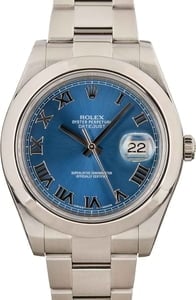 Rolex Datejust II Ref 116300 Blue Roman Dial