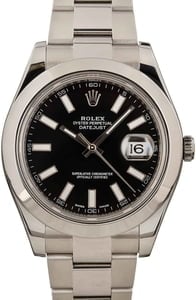 Pre-Owned Rolex Datejust II Ref 116300 Black Dial