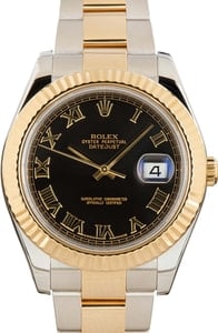 Rolex Datejust II Two Tone 116333 Black Roman Dial