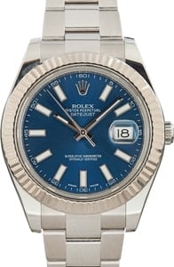 Rolex Datejust II Ref 116334 Blue Superluminova Index Dial