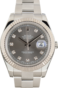 Pre-Owned Rolex Datejust II Slate Diamond Dial Ref 116334